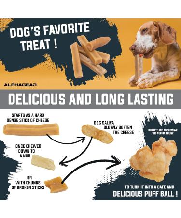 Alpha Gear Yak Cheese Dog Favourite Chews. 8 sticks Medium Original All-Natural Chews for Dogs. Long Lasting odorless and Great for Oral Health (8 Sticks Medium) - Buy Online on GoSupps.com