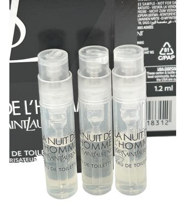 YVES SAINT LAURENT YSL LA NUIT DE L'HOMME EDT MEN Sample Perfume Spray Trial Size Partially Filled Vials 1.2 ml / 0.04 fl oz (set of 3) Black - Buy Online on GoSupps.com