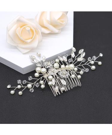 Bridal Pearls and Rhinestone Wedding Hair Accessories - Crystal Hair Piece Combs for Brides and Bridesmaids (23 Pack, Silver) - Buy Online on GoSupps.com