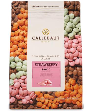 Callebaut Strawberry Flavored Chocolate Drops - Pack size = 1x2.5kg