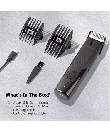 ATESON Groin Hair Trimmer for Men- Electric Body Groomer with LED Light & Waterproof Design- Pubic Hair Shaver and Beard Trimmer- Black (H620) - Buy Online on GoSupps.com