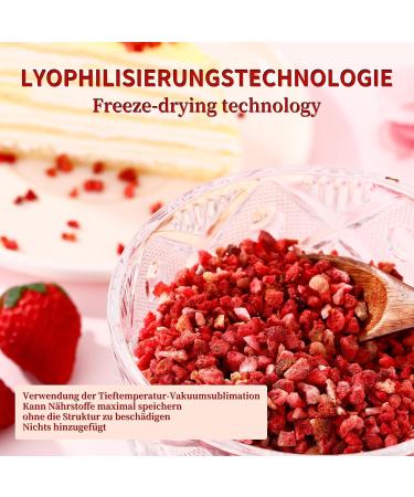  ULTHMOK Freeze-dried chopped strawberries pure and natural dried strawberries snacks dessert decoration 180g - Buy Online on GoSupps.com