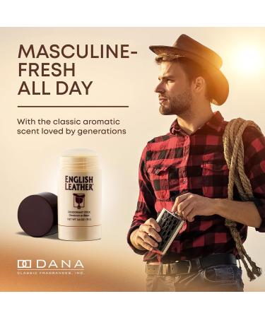 English Leather Deodorant for Men - Classic & Masculine with Long Lasting Citrus Aromatic & Woody Scent (2.6 Oz / 75 g) - Buy Online on GoSupps.com