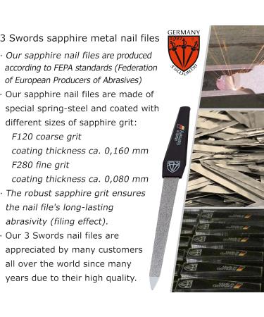 3 Swords Germany - Brand quality SAPPHIRE NAIL FILE SET (5 pcs.) with 3-way nail buffer (1 pc.) manicure pedicure finger & toe nail care by 3 Swords Made in Solingen (210) Nail File (5 Pcs.) - Buy Online on GoSupps.com