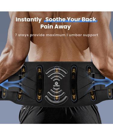 Adjustable Back Brace for Lower Back Pain Relief | 7 Stays Support Belt for Herniated Disc Sciatica Scoliosis | Breathable Lumbar Support with Hot & Cold Therapy - L/XL - Buy Online on GoSupps.com