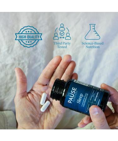The 'Pause Life Sleep Supplement, Non Habit Forming Nighttime Blend of Magnesium, MicroActive Melatonin, & L Theanine, Sleep & Relaxation Support for Men & Women, Gluten Free, 60 Capsules, 30 Servings - Buy Online on GoSupps.com