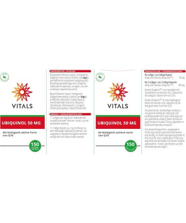 Buy Vitals Ubiquinol 50mg - 150 Vegetarian Softgel Capsules | Optimal Bioavailability | Kaneka Q10 Specialist - Buy Online on GoSupps.com