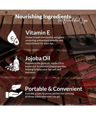 Buy Lip Trio: Liquid Matte Lipstick Vibrant Gloss & Hydrating Oil | Long-Lasting Waterproof Highly Pigmented (Ruby Empire) - International Shipping Available - Buy Online on GoSupps.com