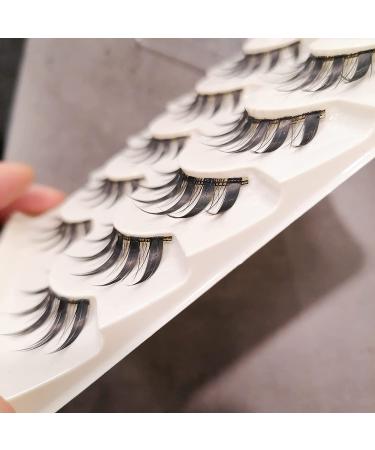 KISSNOWY 5 Pairs Cosplay False Eyelashes Japanese Style Makeup | Thick Eyelash Extension for Masquerade Party - Black - Buy Online on GoSupps.com