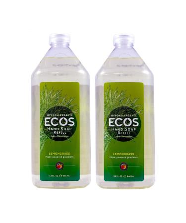 Earth Friendly Products Hand Soap Refill Lemongrass 32 Ounce (2-Pack)