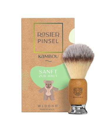 WLDOHO Shaving Brush Vegan with Wooden Handle Made of Bamboo for Safety Razor Shaving - Imitation Badger Hair - KAMBOU