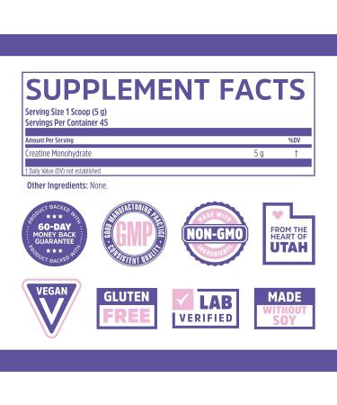 Zhou Nutrition Creatine Monohydrate Powder - Pure Unflavored Vegan Non-GMO Gluten Free - Workout Recovery & Physical Performance Support - 45 Servings - Buy Online on GoSupps.com