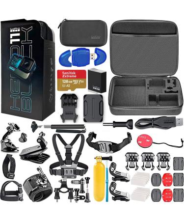 GoPro HERO11 Black - Waterproof Action Camera with 5.3K HD Video, 27MP Photos, Live Streaming, Webcam - Bundle with 128GB Memory Card, High Speed Card Reader + Hero 11 Action Bundle (58 Items)