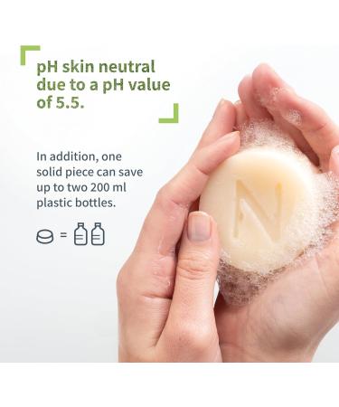  Niyok Niyok Solid shower and care 2 in 1 - solid shower gel without palm oil - pH 5.5 skin neutral - free from vegan plastic - as organic shower soap - natural cosmetics - moisturises - sensitive (80 g) - Buy Online on GoSupps.com