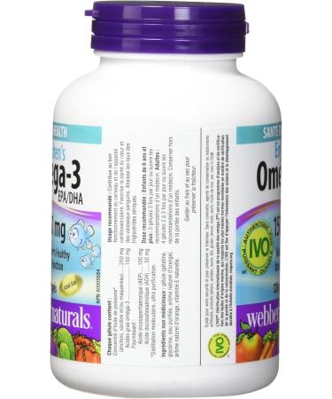 Webber Naturals Omega-3 Kids Softgel Capsules Natural Orange 120 Count (Pack of 1) - Buy Online on GoSupps.com