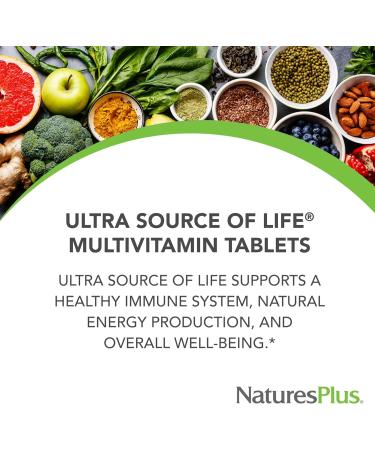 NaturesPlus Ultra Source of Life Multivitamin - 90 Tablets - Supports Immune Health Energy & Overall Well-Being - with Lutein & Vitamin D3 - Vegetarian & Gluten Free - 30 Servings 90 Count (Pack of 1) - Buy Online on GoSupps.com