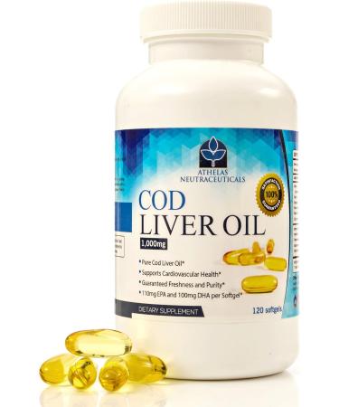 Cod Liver Oil Capsules - Premium Certified Pure and Fresh - Triple Strength - Heart Healthy - 120 Softgels - Natural Supplement - 240mg of Omega 3 Fatty Acids - No Fishy Taste! - Buy Online on GoSupps.com