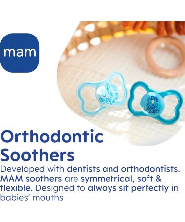 MAM Air Soothers 6+ Months (Pack of 2) Baby Soothers with Sterilisable Travel Case Baby Essentials Pink (Designs May Vary) Pink 1 6+ M Soother - Buy Online on GoSupps.com
