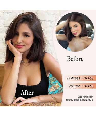 FORCUTEU Short Dark Brown Hair Toppers 4PCS - Clip in Hair Extensions for Extra Volume - Daily Use Hairpieces 4 & 8 Extensions - Buy Online on GoSupps.com