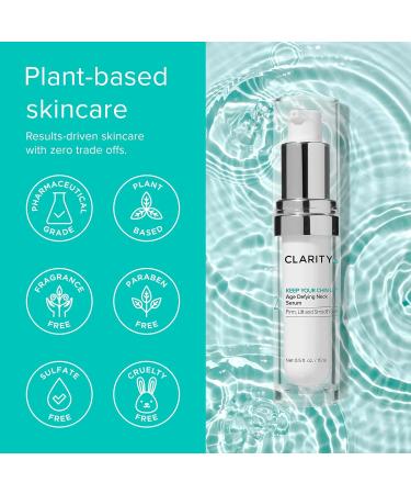 ClarityRx Keep Your Chin Up Anti-Aging Neck & Chest Serum | Natural Plant-Based Hyaluronic Acid for All Skin Types (1 fl oz) - Shop Internationally - Buy Online on GoSupps.com