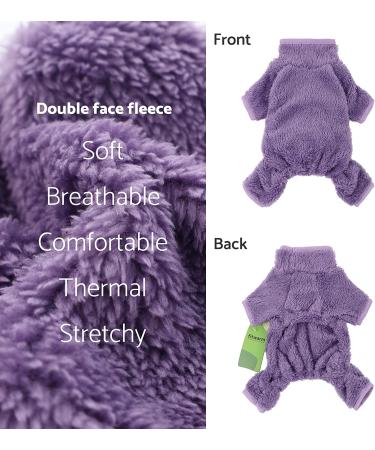 Fitwarm Fuzzy Velvet Dog Pajamas - Small Purple | Winter Clothes for Dogs & Cats - Buy Online on GoSupps.com