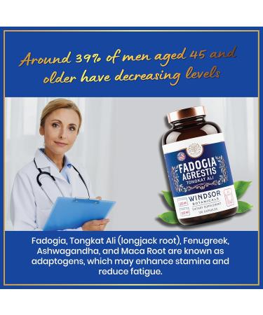 Fadogia Agrestis & Tongkat Ali Supplement - 600mg Fadogia 500mg Longjack for Men | Energy Stamina & Vitality - 120 Capsules - Buy Online on GoSupps.com
