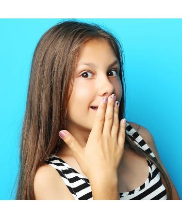 120 Pieces Girls Press-On Fake Nails | Full Cover Short Artificial Nail Tips for Kids | Flamingo Nail Art Decoration - Buy Online on GoSupps.com