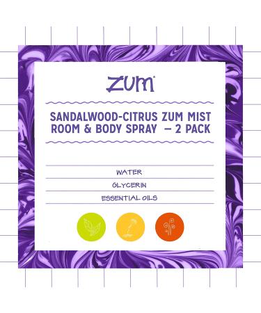 Zum Mist Sandalwood-Citrus Room and Body Spray - 4 fl oz (2 Pack) - Buy Online on GoSupps.com