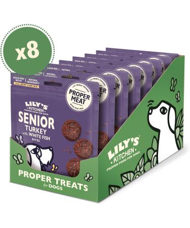 Lily's Kitchen Turkey & White Fish Treats for Seniors - 8 x 70g | Healthy Dog Snacks & International Shipping - Buy Online on GoSupps.com