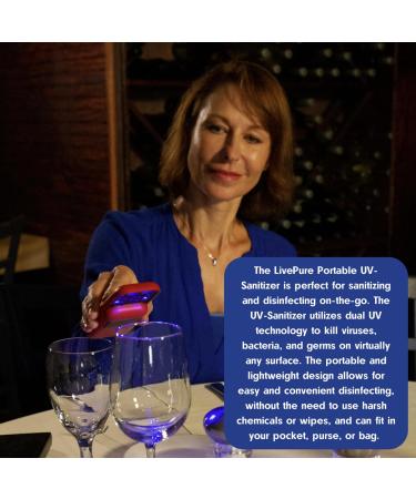 LivePure Handheld UV Light Sanitizer | Portable Disinfecting UV Light for Home Car & More | Teal - Buy Online on GoSupps.com