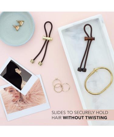 Pulleez Silver Knot Ponytail Holder - Non-Slip Black Hair Tie for Thick & Thin Hair - Adjustable Hair Jewelry for No Breakage - 1pc - Buy Online on GoSupps.com