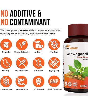 Organic Ashwagandha Capsules 3000mg with Black Pepper Extract - GMP Certified - 120 ct - Natural Supplement - Buy Online on GoSupps.com