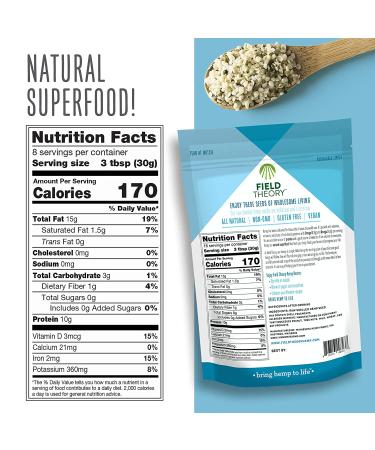 Hemp Hearts Field Theory Shelled Seeds - 8oz Conventional Hemp Hearts - Buy Online on GoSupps.com