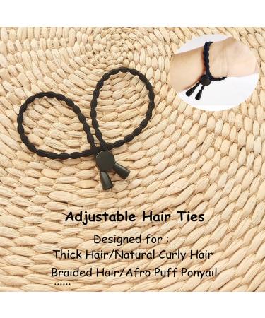 AICILY 5PCS Natural Hair Ties Afro Puff Ponytail | Adjustable Length Hairband for Thick Braided Natural Hair | No-Slip Design - Buy Online on GoSupps.com