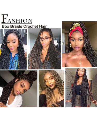 Goddess Box Braids Crochet Hair 18 Inch 7 Packs Prelooped Jumbo Braiding Hair for Black Women - 1B - Buy Online on GoSupps.com