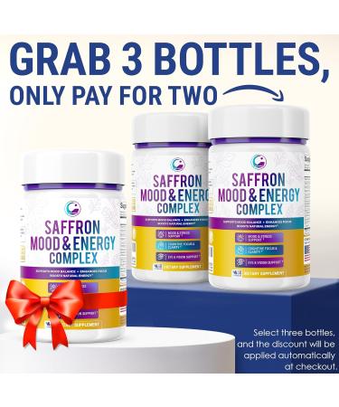 Premium Saffron Supplement with Turmeric Curcumin L-Theanine Magnesium & Rhodiola Rosea Organic Saffron Extract Capsules for Mood Energy & Vision Support 60 Capsules (60 Servings) - Buy Online on GoSupps.com