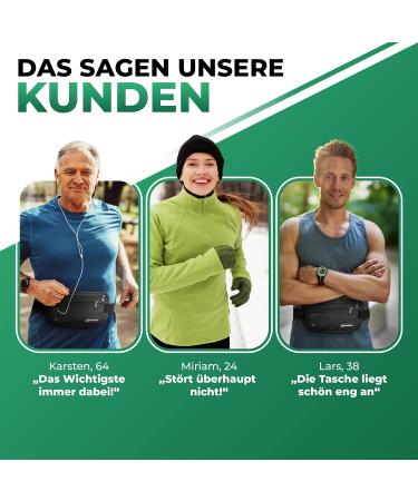 Praxxim Belly Pocket for Jogging | Perfectly Fitting Running Bag | Unisex Belt Bag for All Cell Phone Sizes - Black - Buy Online on GoSupps.com