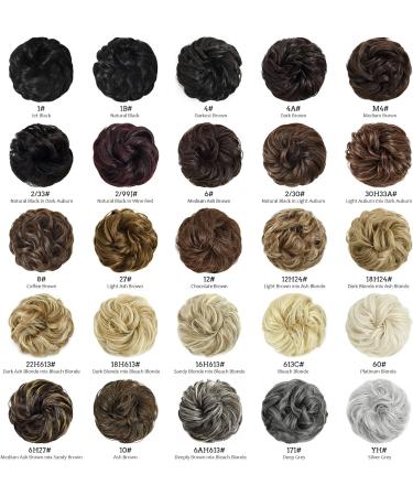 Yamel Dark Ash Blonde Mix Bleach Blonde Messy Bun Hair Extension for Women - Updo Curly Scrunchie - Buy Online on GoSupps.com