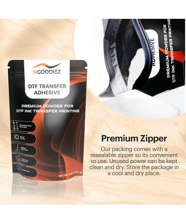 NGOODIEZ DTF Powder Digital Transfer - White Adhesive for DTF Printer & Film - 17.6 oz / 500 g - Buy Online on GoSupps.com