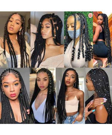 XTREND 16 Inch Natural Black EZ Braids 8Packs Pre-Stretched Easy Braiding Hair Extensions for Box Braids Hair Hot Water Setting Synthetic Fiber Hair Extensions 1B# 16 Inch (Pack of 8) 1B# - Buy Online on GoSupps.com