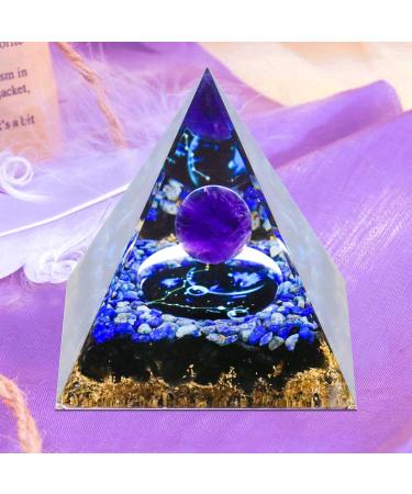 Crystal Pyramid Zodiac Pisces Orgone Pyramid Healing Crystal Postive Energy Crystal Healing for Yoga Meditation Stress Reduce (Pisces B)