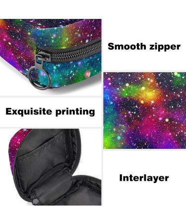 Abstract Colorful Universe Women's Binding-Storage Bag | Rainbow Galaxy Menstrual Pad & Cup Pocket with Zipper - Buy Online on GoSupps.com