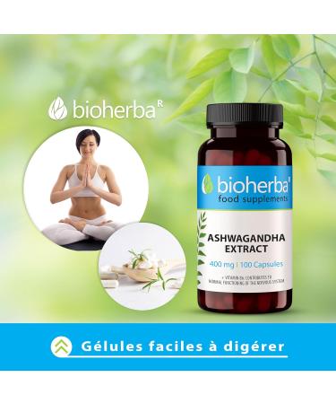 Ashwagandha 100 Capsules - High Dosage up to 1600 mg per day - Natural Dietary Supplement for Wellness Vitality and Cortisol Management - 'Ashwagandha from BIOHERBA - Buy Online on GoSupps.com