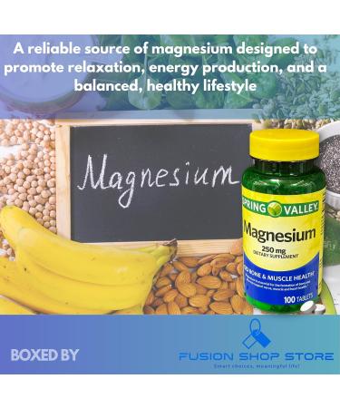 Magnesium 250 mg- Bone Muscle Health Tablets 100 Ct (Pack of 1) - Buy Online on GoSupps.com