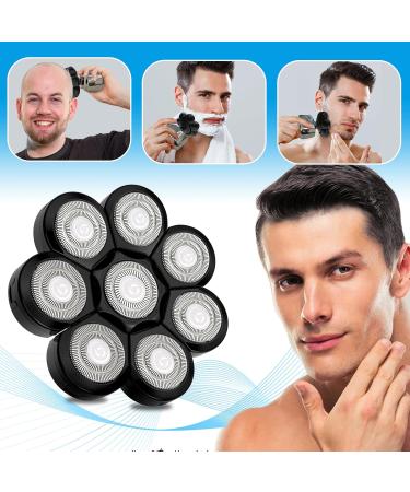 8D Electric Razor Head Replacement Blades for Bald Men Universal 8 Head Shaving Blades for 5 6 & 7 Head Shavers (Black) - Buy Online on GoSupps.com