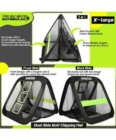 BAYINBULAK 2 in 1 Golf Chipping Practice Net - Backyard Driving Golf Accessory for Men - 2.5' x 2.5' - Black | Gift Idea - Buy Online on GoSupps.com