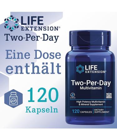 Buy Life Extension Multivitamin Two Per Day - 120 Gluten-Free Soy-Free Non-GMO Capsules | Laboratory Tested for Optimal Health - Buy Online on GoSupps.com
