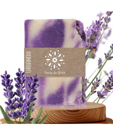 Savia De Alma Handmade Soap with Lavender Oil | Soothing Natural & Vegan | Ideal for Night Routines or Delicate Skin | Made in Spain | 100g