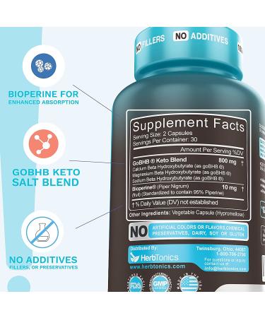 Keto BHB Diet Pills with BioPerine (2 Pack) for Enhanced Ketosis | Vegan Capsules Supplement 60 Count (Pack of 2) - Ideal for Men and Women - Buy Online on GoSupps.com