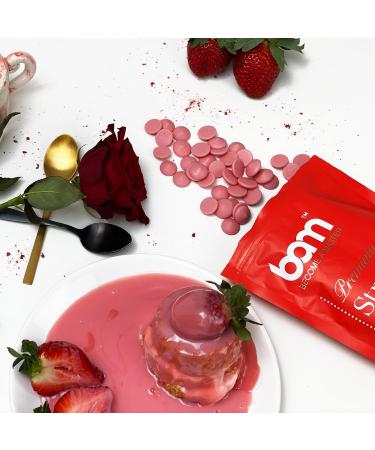 BAM Strawberry Chocolate Drops Callets Melting Chips Home and Pro Baking Strawberry Taste 250g - Buy Online on GoSupps.com